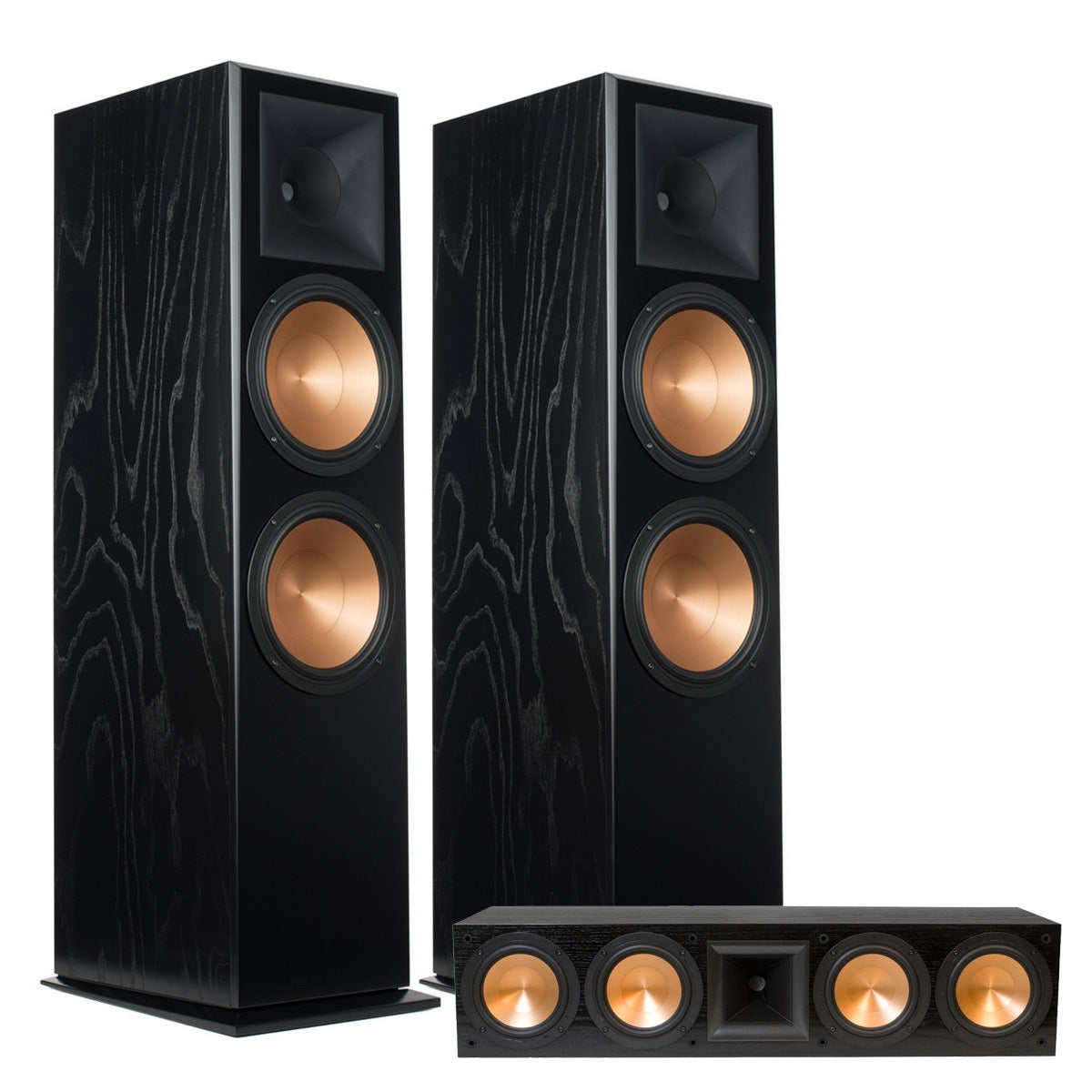 Klipsch RF-7 III Floorstanding Speaker Pair with RC-64 III Center Channel Speaker (Black Ash)