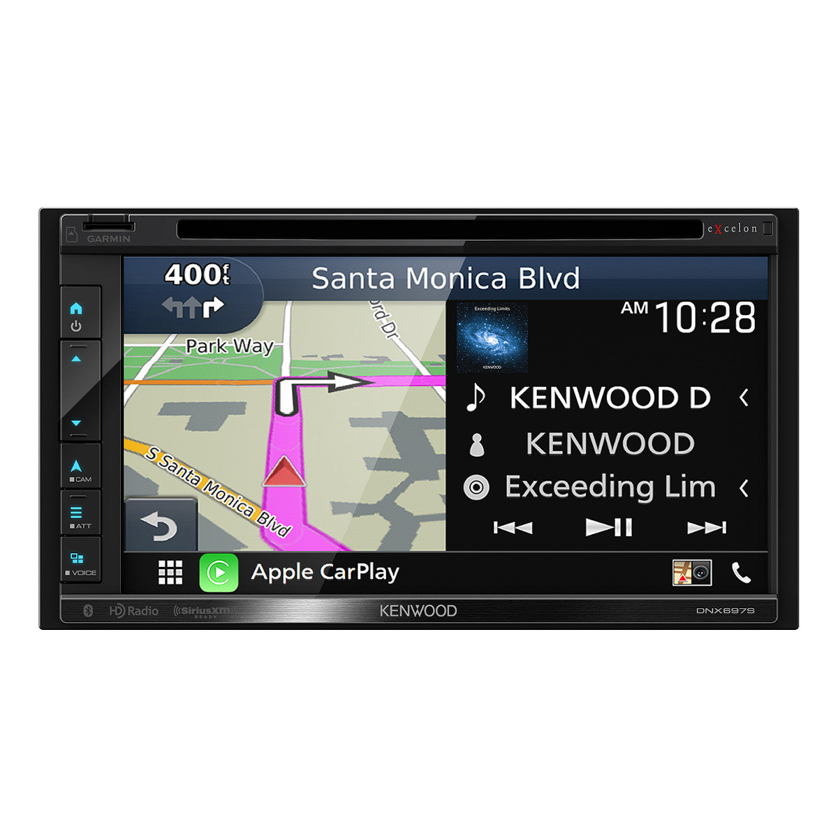 Kenwood DNX697S 6.8" CD/DVD Garmin Navigation Touchscreen Receiver w/ Apple CarPlay and Android Auto