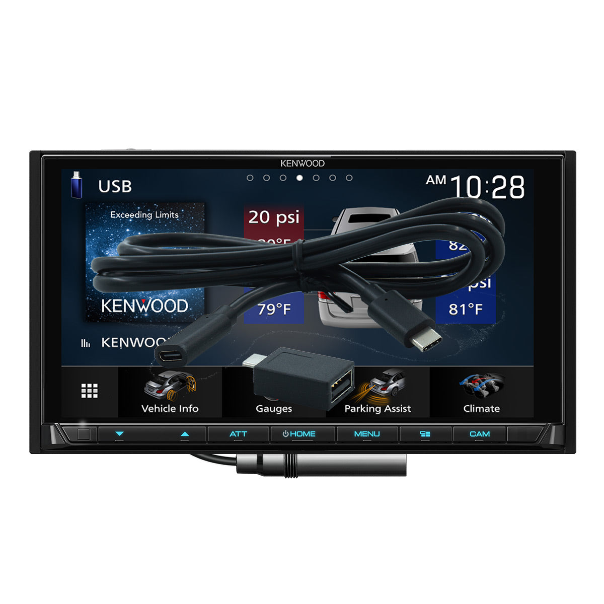 Kenwood DMX958XR eXcelon 6.8" Digital Multimedia Bluetooth Touchscreen Receiver with Android Auto, Apple Car Play, & HD Radio