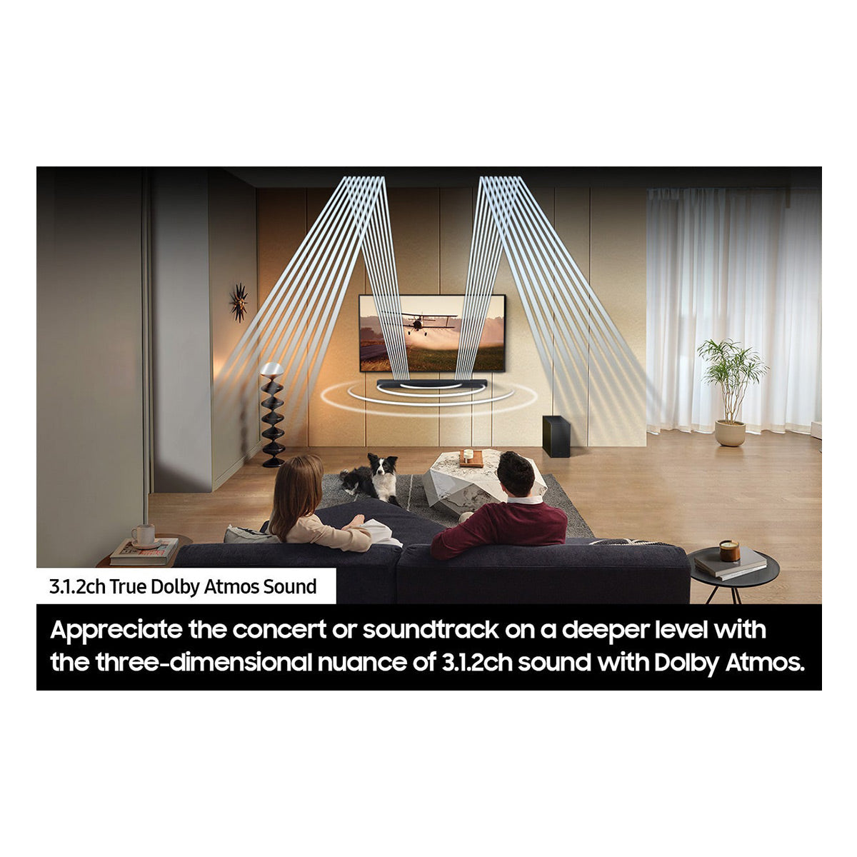 Samsung HW-Q600C 3.1.2 Ch Soundbar with Wireless Subwoofer, Dobly Atmos, DTS:X, & Wall Mount Kit (2023)