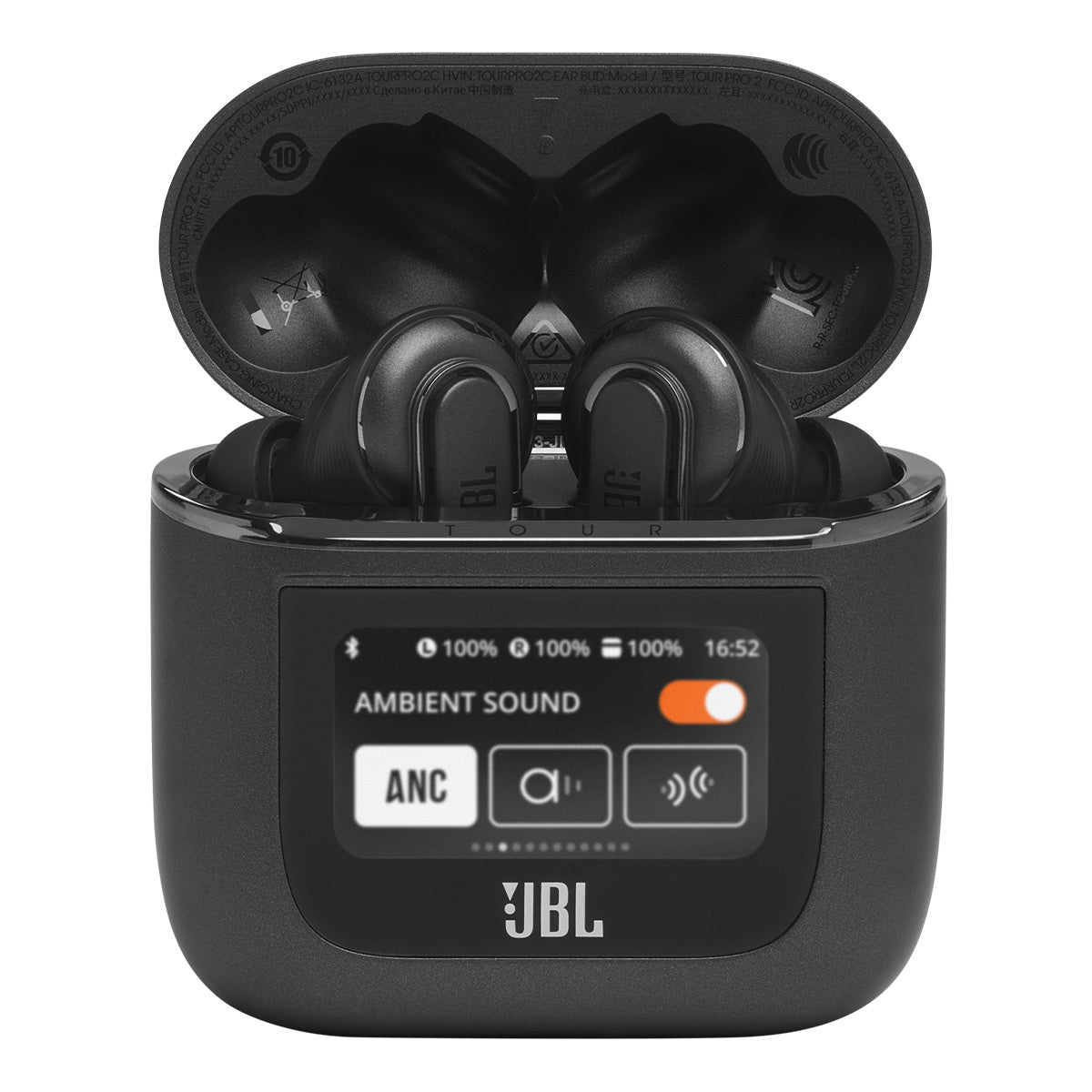 JBL Tour Pro 2 Noise Cancelling True Wireless Earbuds with Smart Case (Black)