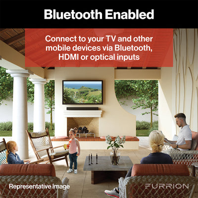 Furrion Aurora 70W 2.1 Outdoor Soundbar with Built-In Subwoofer, Bluetooth, HDMI-ARC, & Optical Inputs