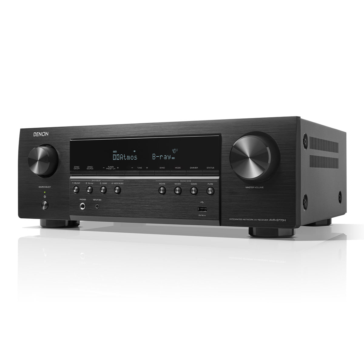 Denon AVR-S770H 7.2 Channel 8K Home Theater Receiver with Dolby Atmos, HDR10+, and HEOS Built-In