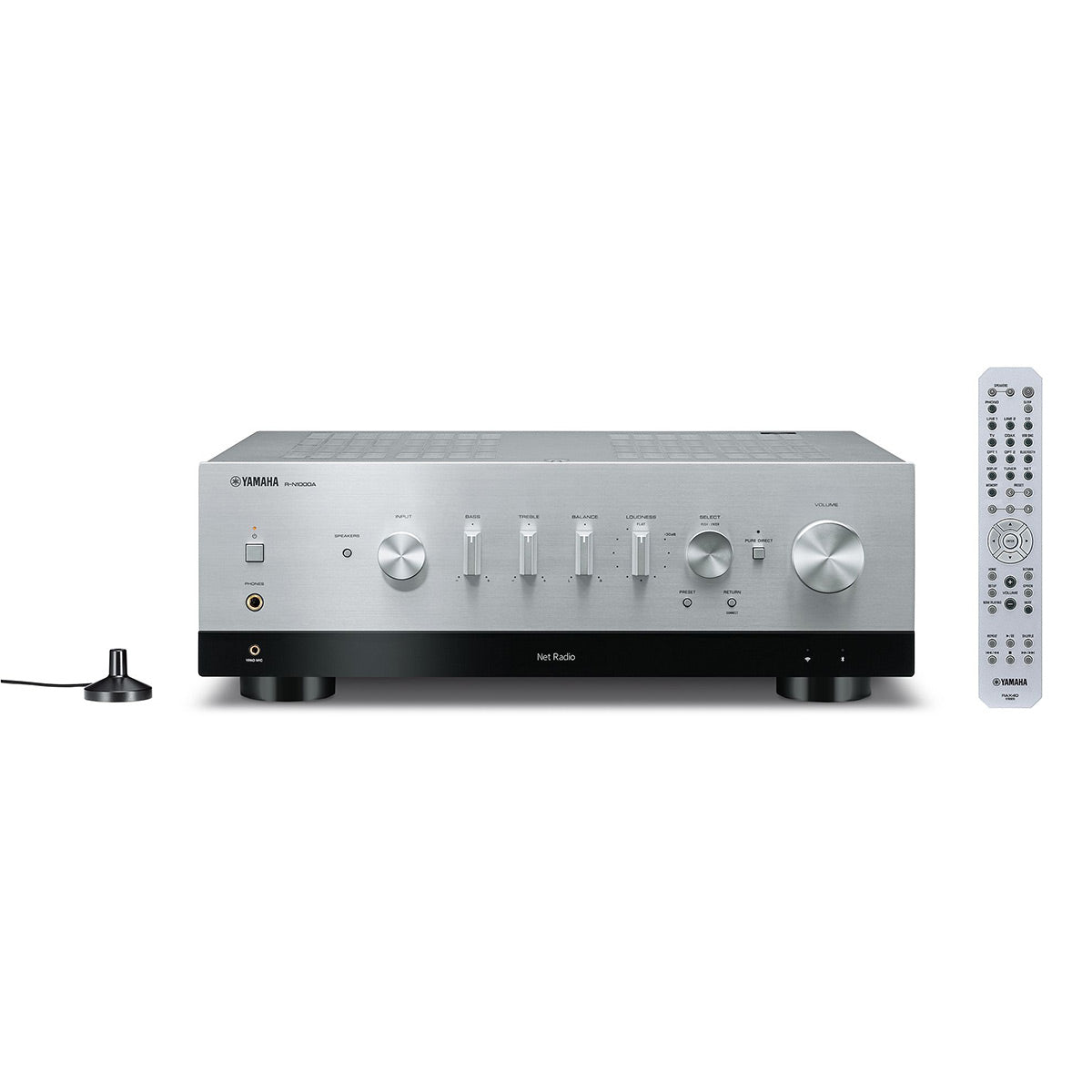 Yamaha R-N1000A Stereo Network Receiver with HDMI ARC, Bluetooth, Wi-Fi, and MusicCast (Silver)