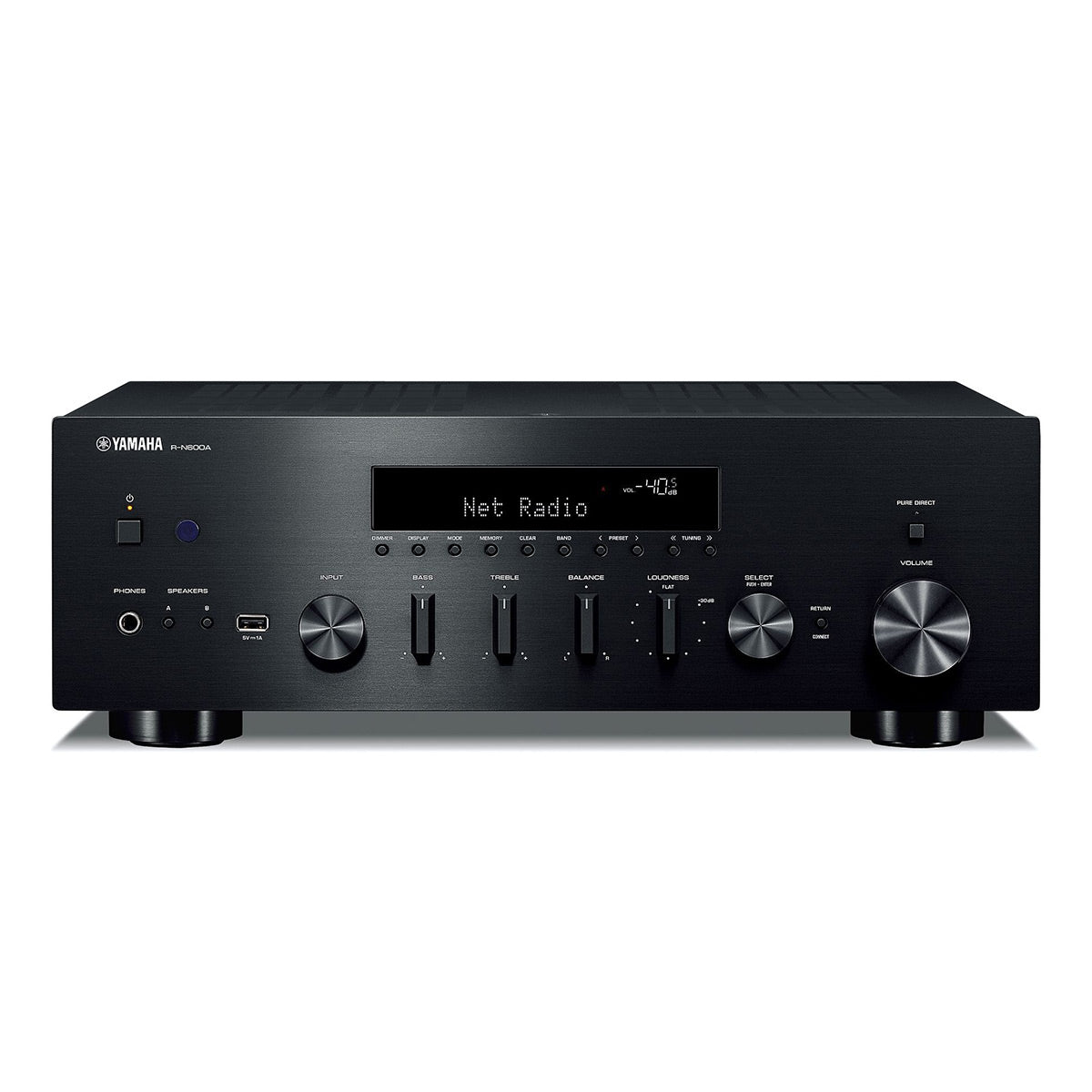 Yamaha R-N600A Stereo Network Receiver with Wi-Fi, Bluetooth, and MusicCast (Black)