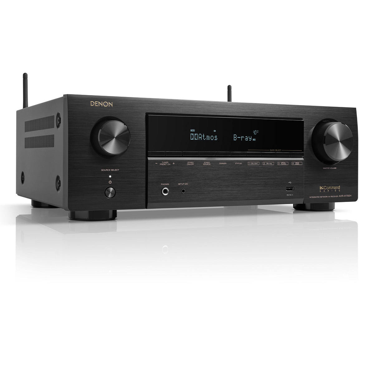 Denon AVR-X1700H 7.2ch 8K Home Theater Receiver with 3D Audio, Voice Control, and HEOS Built-In (Factory Certified Refurbished)